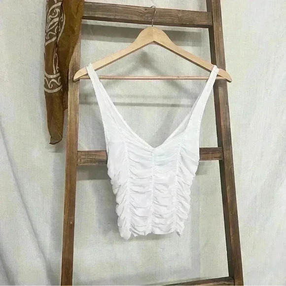 FREE PEOPLE INTIMATELY Light Pink Sheer Rouged Top Size S & L - Picture 2 of 8